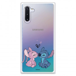 Funda para Samsung Galaxy Note 10 Oficial de Disney Angel & Stitch Beso - Lilo & Stitch