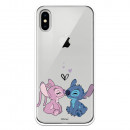 Funda para iPhone XS Oficial de Disney Angel & Stitch Beso - Lilo & Stitch