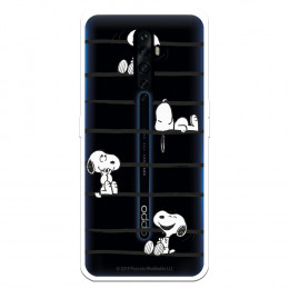 Funda para Oppo Reno 2Z Oficial de Peanuts Snoopy rayas - Snoopy