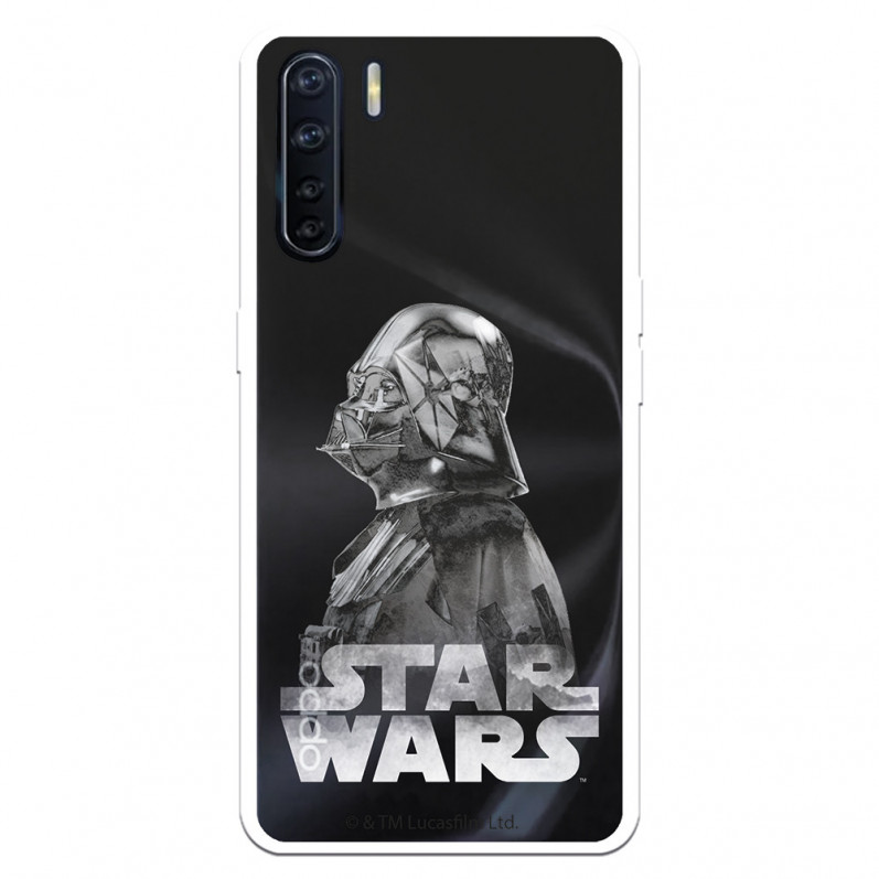 Funda para Oppo A91 Oficial de Star Wars Darth Vader Fondo negro - Star Wars