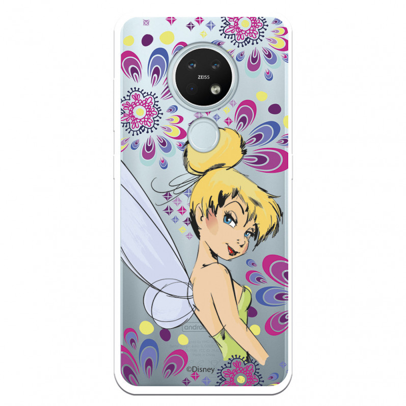 Funda para Nokia 7.2 Oficial de Disney Campanilla Flores - Peter Pan