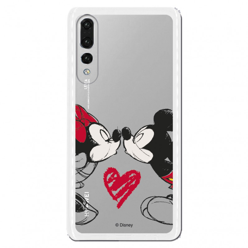 Carcasa Oficial Mikey Y Minnie Beso Clear para Huawei P30- La Casa de las Carcasas