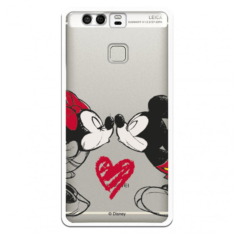 Carcasa Oficial Mikey Y Minnie Beso Clear para Huawei P9- La Casa de las Carcasas