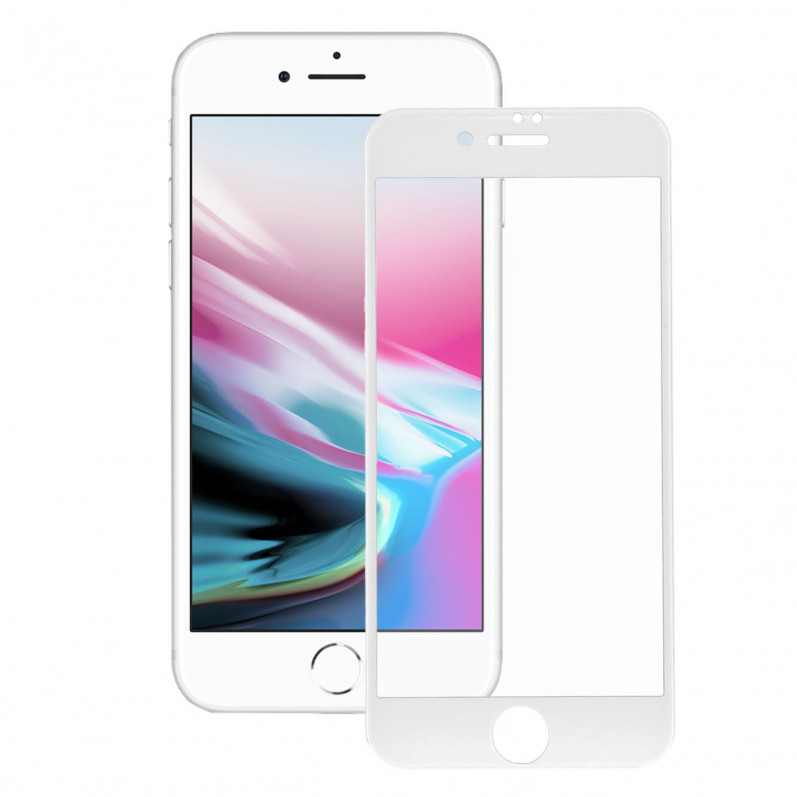 Komplettes weißes gehärtetes Glas für iPhone SE