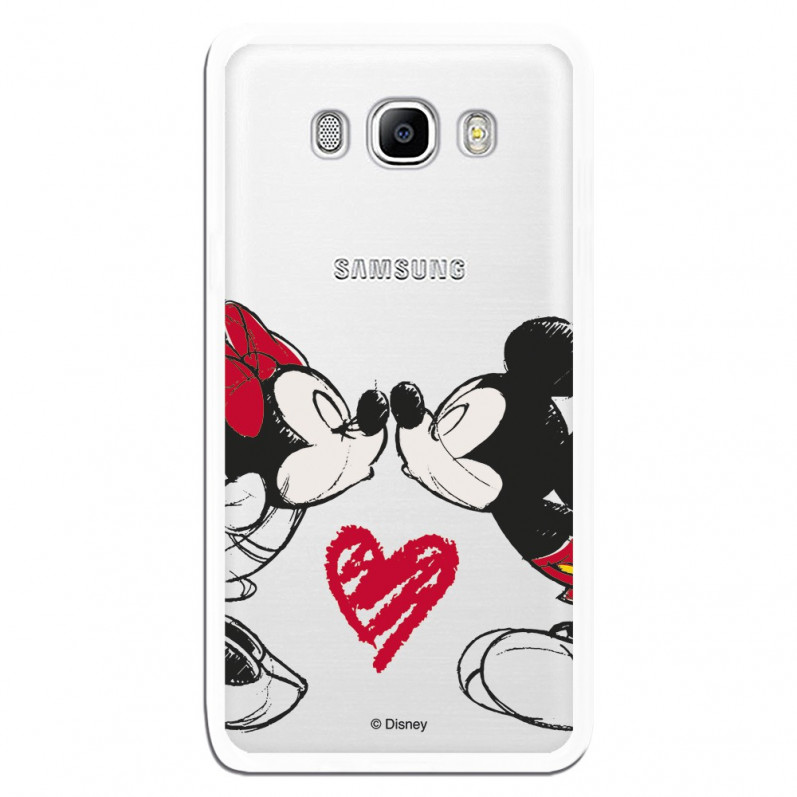 Carcasa Oficial Mikey Y Minnie Beso Clear para Samsung Galaxy J7 2016- La Casa de las Carcasas