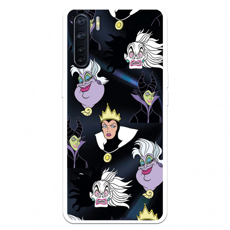 Funda para Oppo A91 Oficial de Disney Villanas Patrón - Villanas Disney