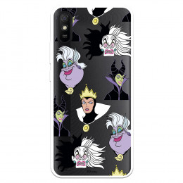 Funda para Xiaomi Redmi 9A Oficial de Disney Villanas Patrón - Villanas Disney