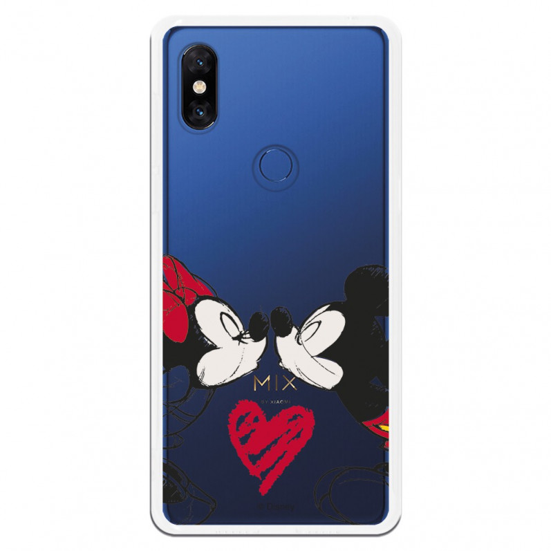 Carcasa Oficial Mikey Y Minnie Beso Clear para Xiaomi Mi Mix 3- La Casa de las Carcasas