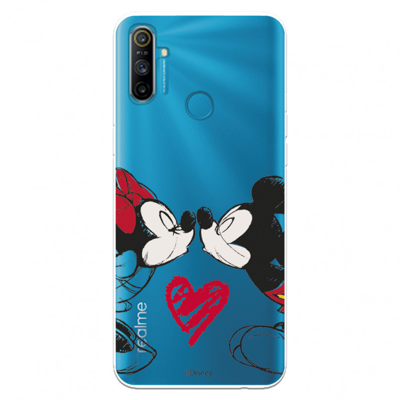 Funda para Realme C3 Oficial de Disney Mickey y Minnie Beso - Clásicos Disney