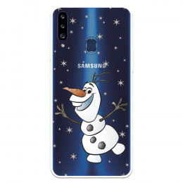 Funda para Samsung Galaxy A20S Oficial de Disney Olaf Transparente - Frozen