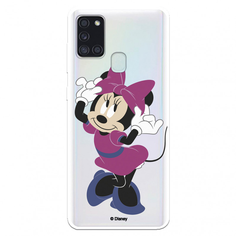 Funda para Samsung Galaxy A21S Oficial de Disney Minnie Rosa - Clásicos Disney