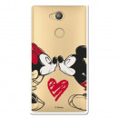 Carcasa Oficial Mikey Y Minnie Beso Clear para Sony Xperia L2- La Casa de las Carcasas