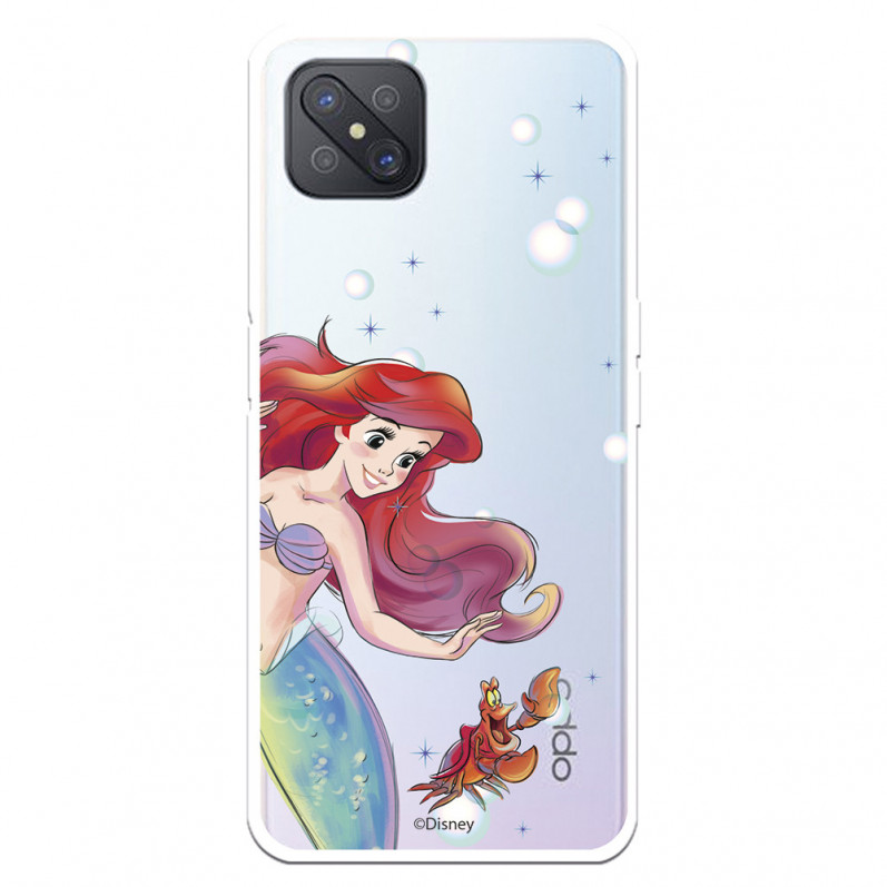 Funda para Oppo Reno 4Z Oficial de Disney Ariel y Sebastián Burbujas - La Sirenita