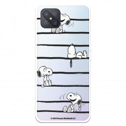 Funda para Oppo Reno 4Z Oficial de Peanuts Snoopy rayas - Snoopy