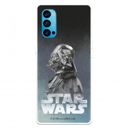 Funda para Oppo Reno 4 Oficial de Star Wars Darth Vader Fondo negro - Star Wars