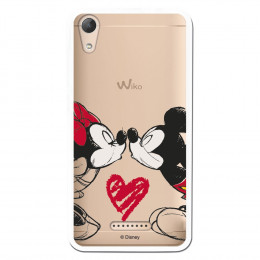 Carcasa Oficial Mikey Y Minnie Beso Clear para Wiko Lenny 4- La Casa de las Carcasas