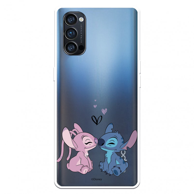 Funda para Oppo Reno 4 Pro Oficial de Disney Angel & Stitch Beso - Lilo & Stitch