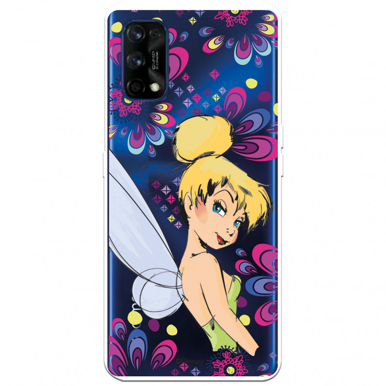 Funda para Realme 7 Pro Oficial de Disney Campanilla Flores - Peter Pan