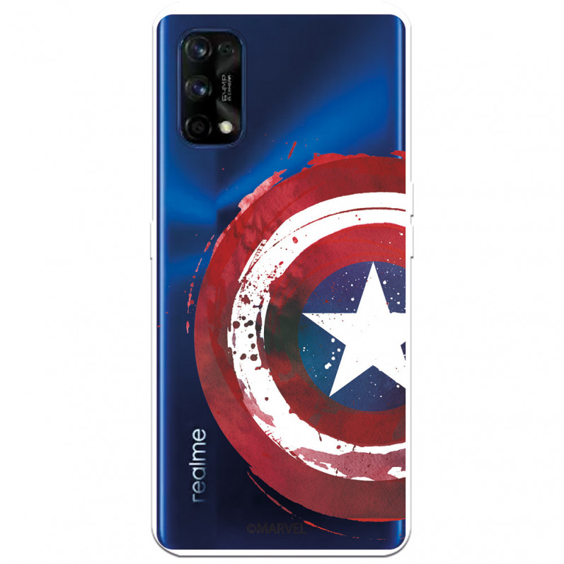 Funda para Realme 7 Pro Oficial de Marvel Capitán América Escudo Transparente - Marvel