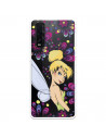 Funda para Oppo Find X2 Oficial de Disney Campanilla Flores - Peter Pan