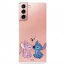 Funda para Samsung Galaxy S21 Oficial de Disney Angel & Stitch Beso - Lilo & Stitch