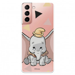 Funda para Samsung Galaxy S21 Oficial de Disney Dumbo Silueta Transparente - Dumbo