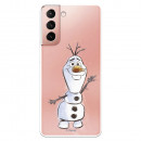 Funda para Samsung Galaxy S21 Oficial de Disney Olaf Transparente - Frozen