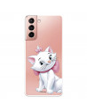 Funda para Samsung Galaxy S21 Oficial de Disney Marie Silueta - Los Aristogatos