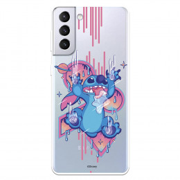 Funda para Samsung Galaxy S21 Plus Oficial de Disney Stitch Graffiti - Lilo & Stitch