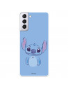 Funda para Samsung Galaxy S21 Plus Oficial de Disney Stitch Azul - Lilo & Stitch