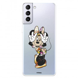 Funda para Samsung Galaxy S21 Plus Oficial de Disney Minnie Posando - Clásicos Disney