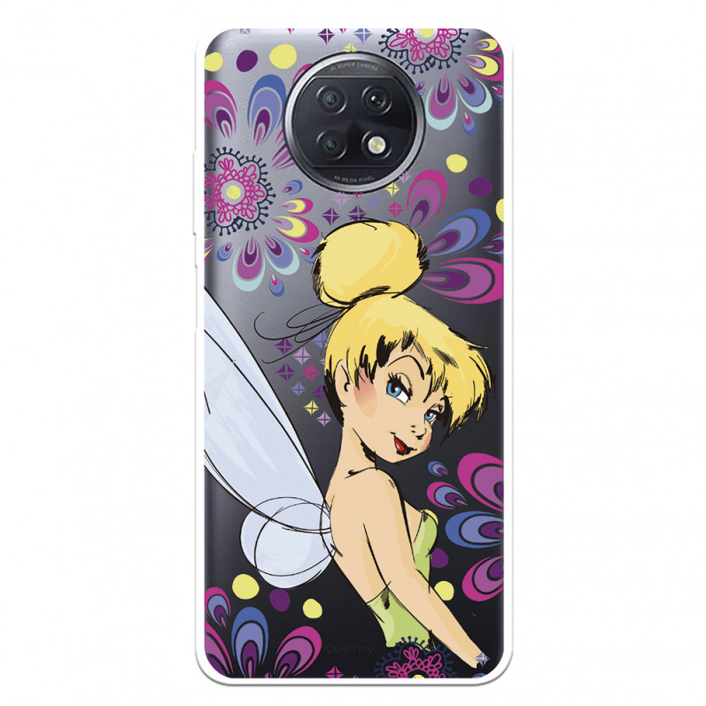 Funda para Xiaomi Redmi Note 9T Oficial de Disney Campanilla Flores - Peter Pan