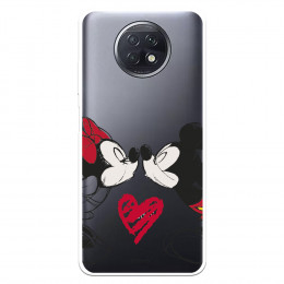 Funda para Xiaomi Redmi Note 9T Oficial de Disney Mickey y Minnie Beso - Clásicos Disney