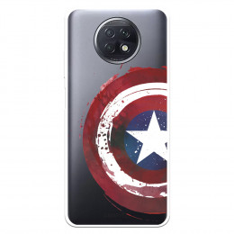 Funda para Xiaomi Redmi Note 9T Oficial de Marvel Capitán América Escudo Transparente - Marvel