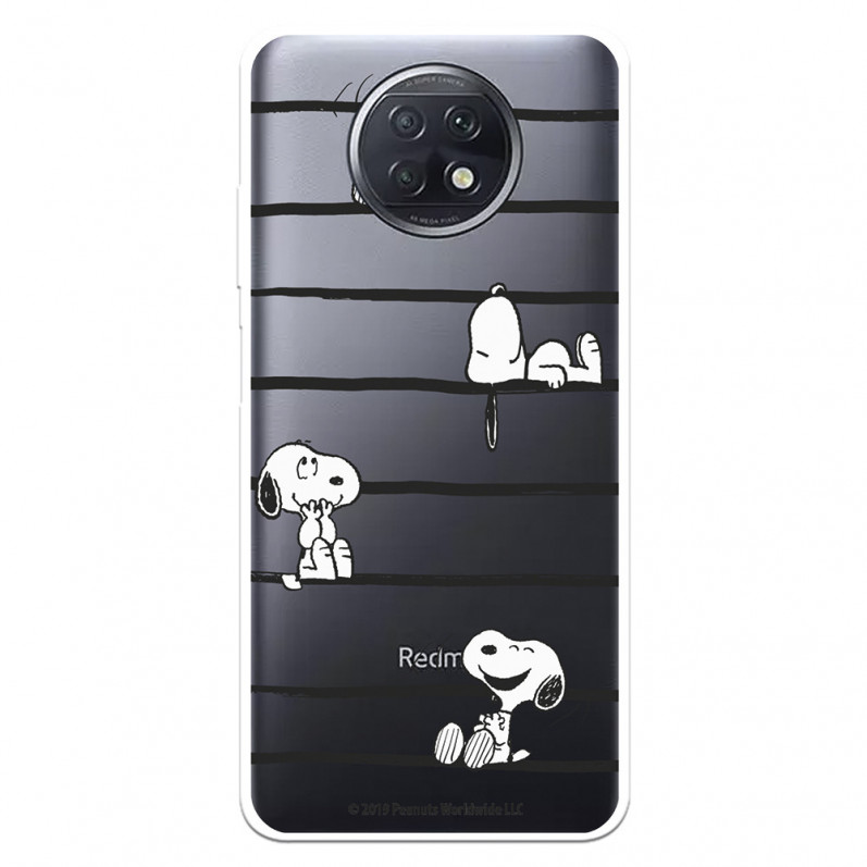 Funda para Xiaomi Redmi Note 9T Oficial de Peanuts Snoopy rayas - Snoopy