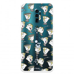 Funda para Oppo Reno 10 X Zoom Oficial de Disney Chip Potts Siluetas - La Bella y la Bestia