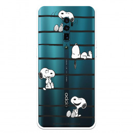 Funda para Oppo Reno 10 X Zoom Oficial de Peanuts Snoopy rayas - Snoopy