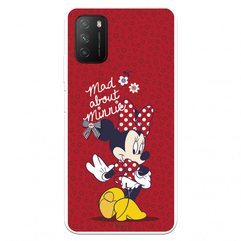 Funda para Xiaomi Poco M3 Oficial de Disney Minnie Mad About - Clásicos Disney