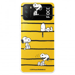 Funda para Xiaomi Poco M3 Oficial de Peanuts Snoopy rayas - Snoopy