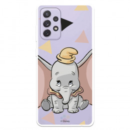 Funda para Samsung Galaxy A72 5G Oficial de Disney Dumbo Silueta Transparente - Dumbo