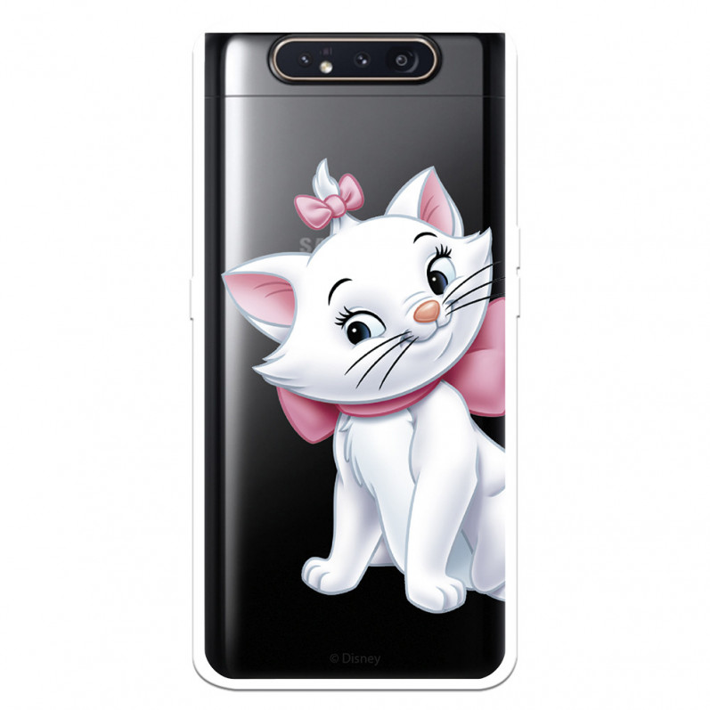 Funda para Samsung Galaxy A80 Oficial de Disney Marie Silueta - Los Aristogatos