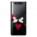 Funda para Samsung Galaxy A80 Oficial de Disney Mickey y Minnie Beso - Clásicos Disney