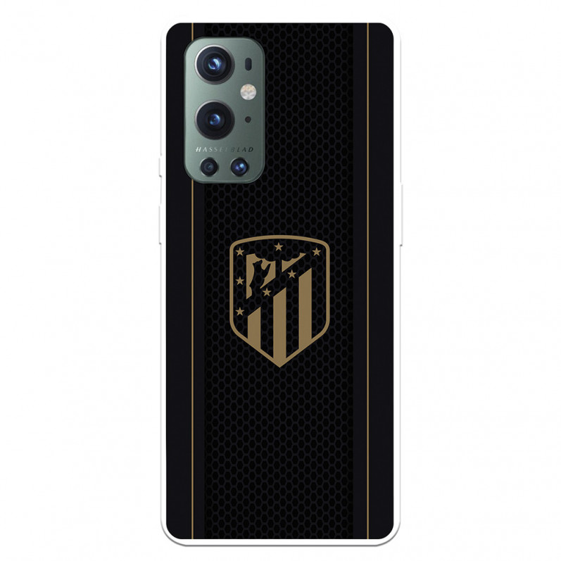 Atlético de Madrid OnePlus 9 Pro Case Gold Crest Schwarzer Hintergrund – Offizielle Lizenz von Atlético de Madrid