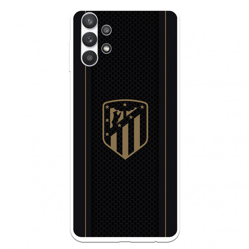 Atlético de Madrid Hülle für Samsung Galaxy A32 5G Gold Crest Schwarzer Hintergrund – Atlético de Madrid Offizielle Lizenz