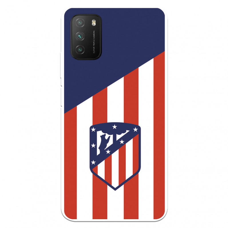 Atlético de Madrid Xiaomi Poco M3 Hülle Atlético de Madrid Wappen Hintergrund – Atlético de Madrid Offizielle Lizenz