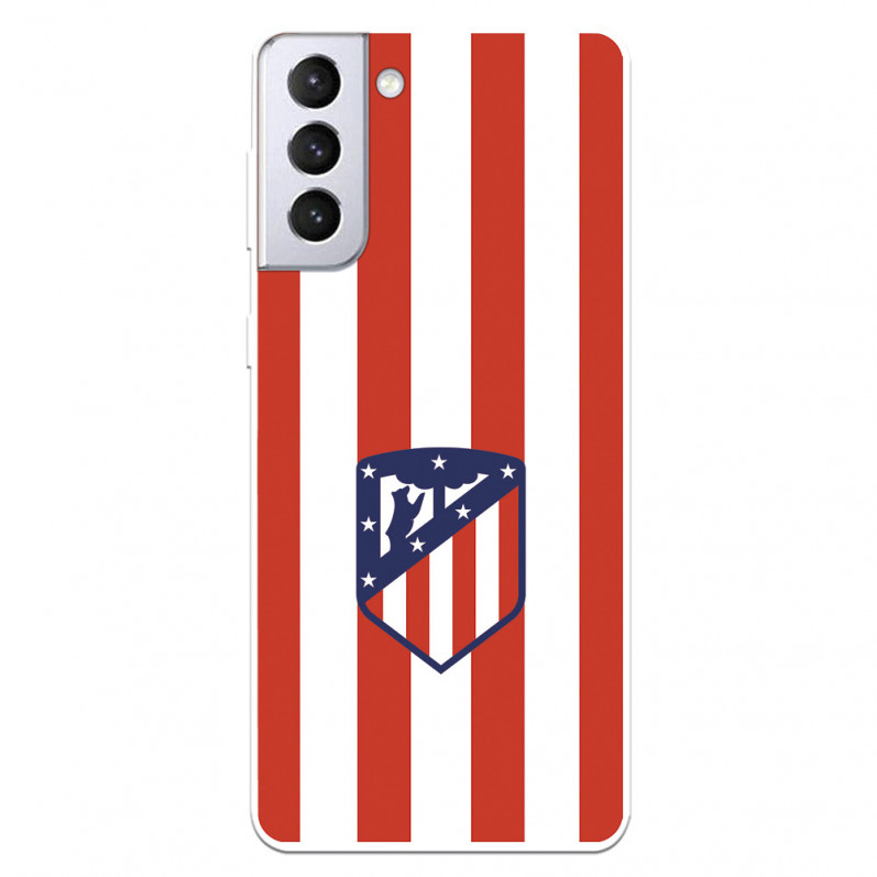 Atlético de Madrid Red and White Crest Samsung Galaxy S21 Plus Hülle – Offizielle Lizenz von Atlético de Madrid