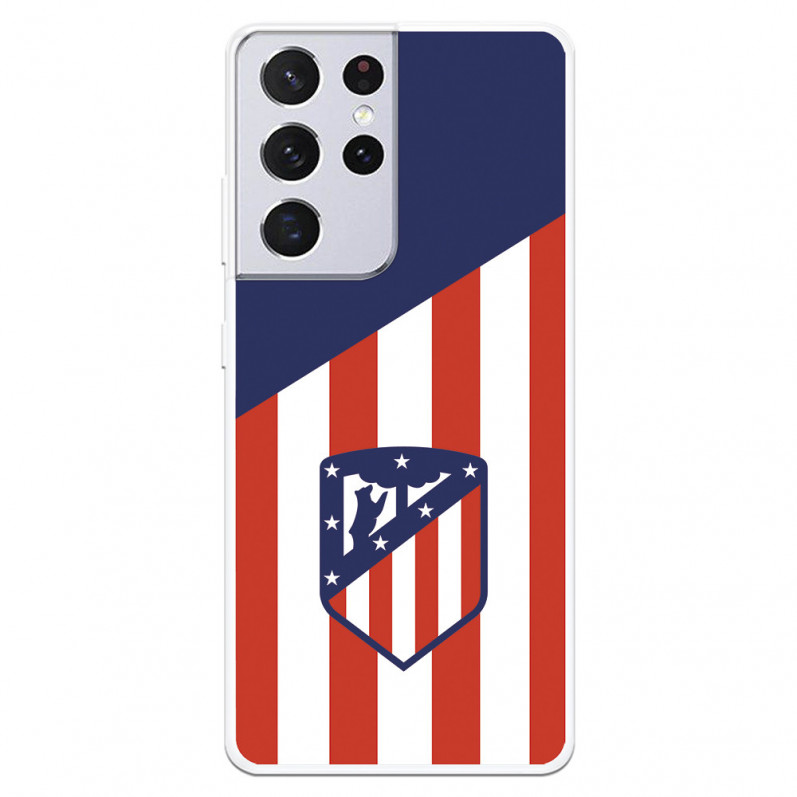 Atlético de Madrid Samsung Galaxy S21 Ultra Hülle Atlético de Madrid Wappen Hintergrund – Offizielle Atlético de Madrid Lizenz