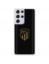 Atlético de Madrid Samsung Galaxy S21 Ultra Case Gold Crest Schwarzer Hintergrund – Offizielle Lizenz von Atlético de Madrid