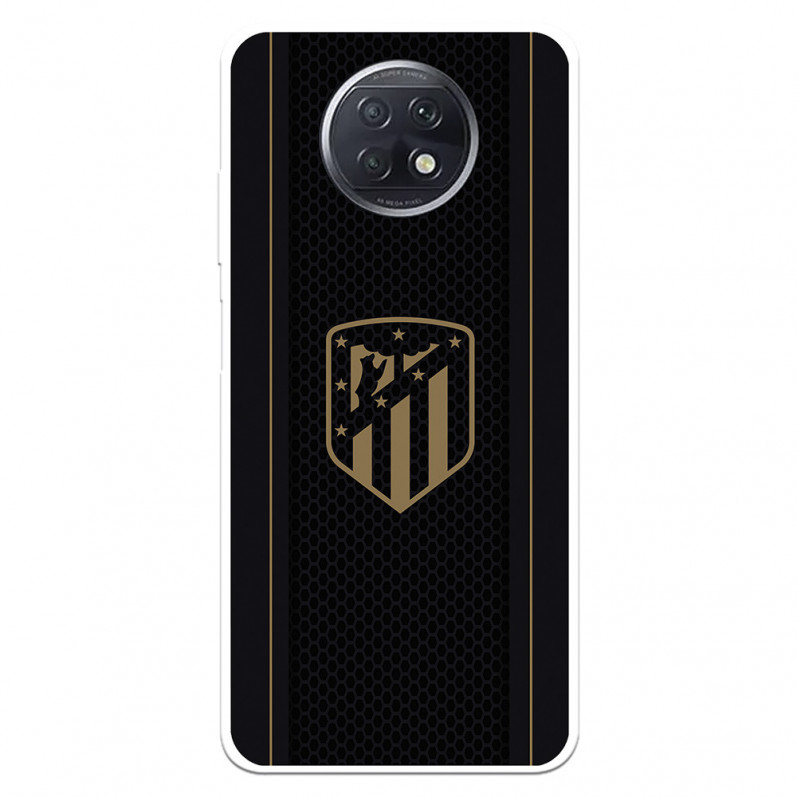 Atlético de Madrid Hülle für Xiaomi Redmi Note 9T Gold Crest Schwarzer Hintergrund – Atlético de Madrid Offizielle Lizenz