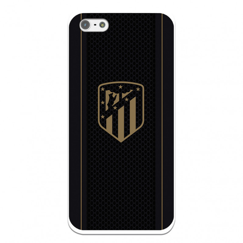 Atlético de Madrid iPhone 5S Hülle Gold Crest Schwarzer Hintergrund – Offizielle Lizenz von Atlético de Madrid